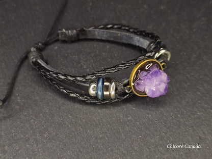Sérénité Majestueuse : Bracelet en Pierre d'Améthyste Naturelle
