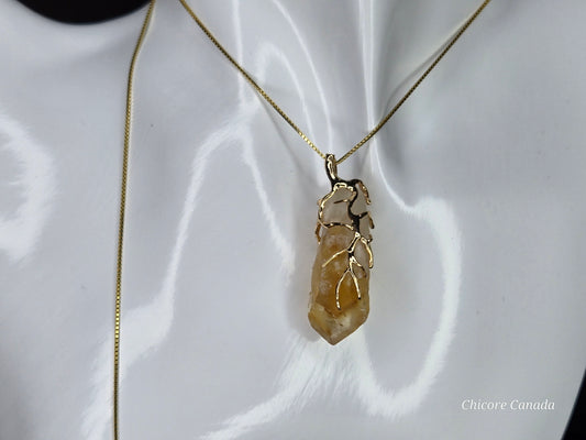 Elegant Handcrafted Natural Citrine Necklace: A Symphony of Refined Beauty