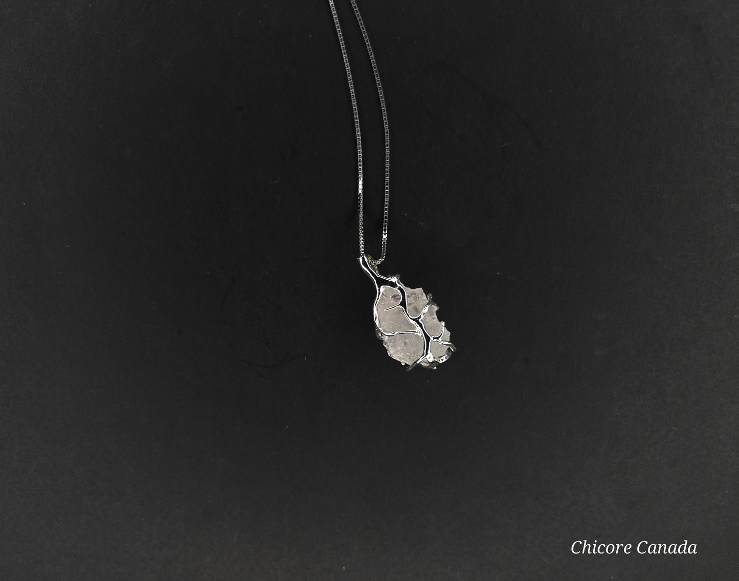 Blossom of Love – Handmade Raw Rose Quartz Pendant on a Delicate 925 Sterling Silver Adjustable Necklace