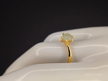 Dainty Adjustable 925 Sterling Silver Jade Ring – Elegance, Harmony & Good Fortune