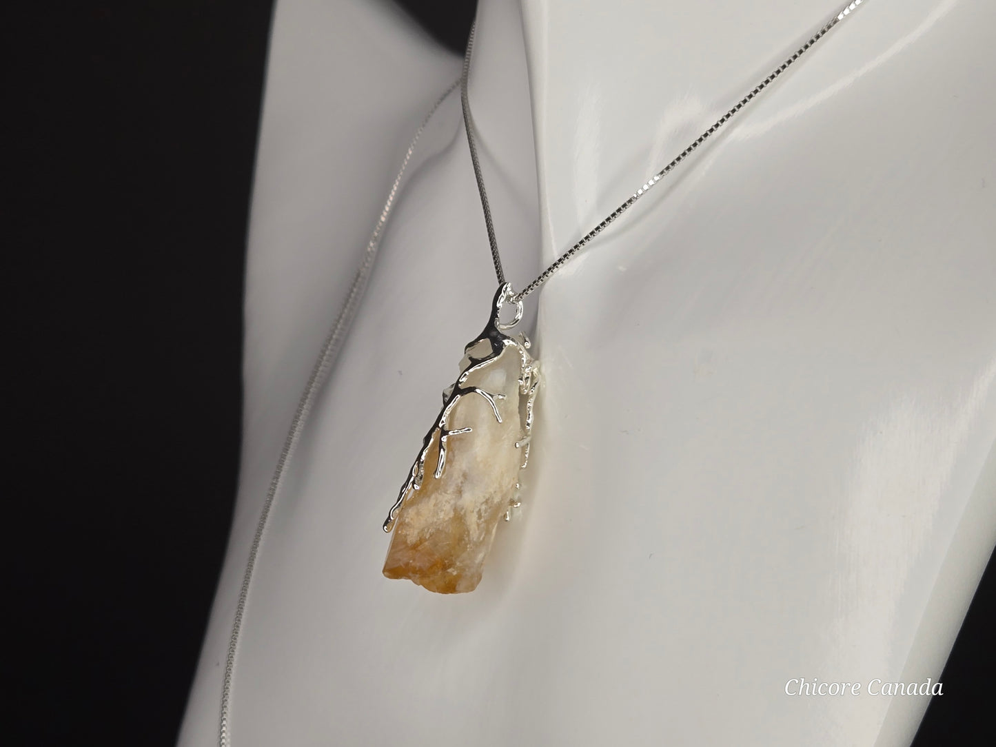 Brazilian Citrine Pendant – Sterling Elegance