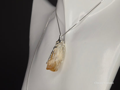 Brazilian Citrine Pendant – Sterling Elegance