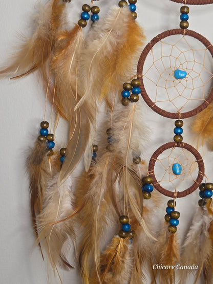 Boho Harmony - Handmade Dreamcatcher with Turquoise Accents & Citrine Tree of Life