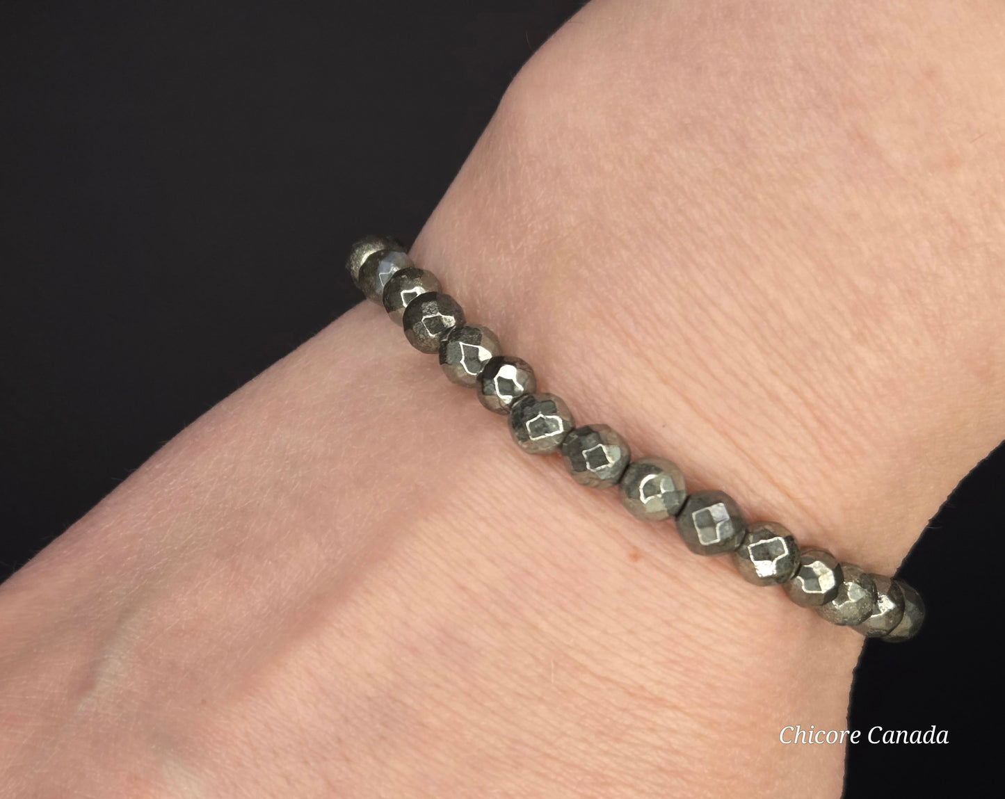 Chic Sophistication in Natural Stone - Faceted Pyrite Luxury Bracelet