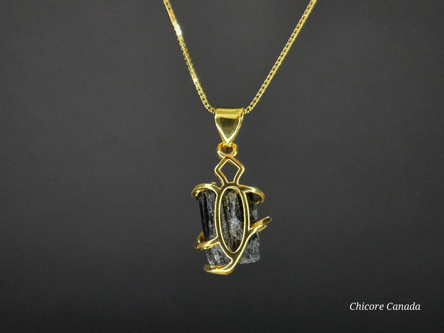 Elegant Protection – Handmade Black Tourmaline Pendant with 925 Sterling Silver Necklace