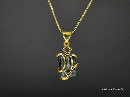 Elegant Protection – Handmade Black Tourmaline Pendant with 925 Sterling Silver Necklace