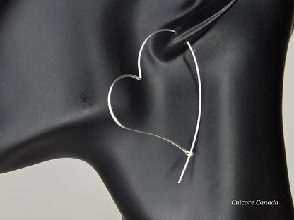 Handmade Sterling Silver Heart Hoop Earrings – Love in Every Curve