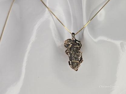 Golden Glow: Raw Pyrite Pendant with Elegant Sterling Silver Chain