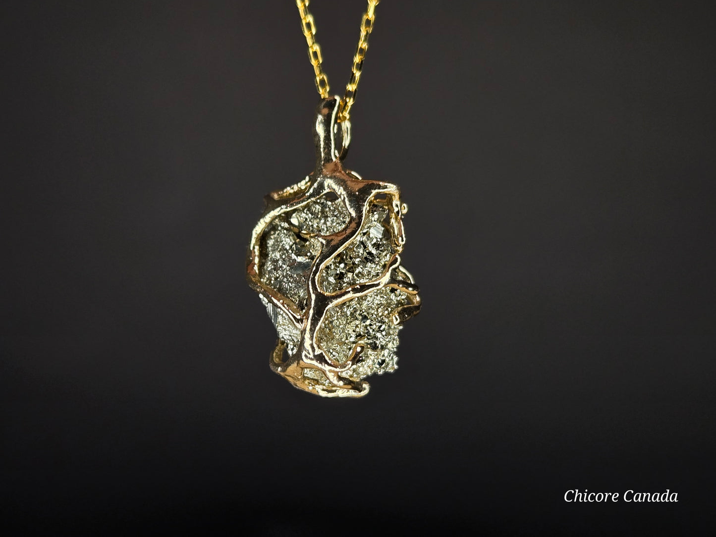 Abundance & Strength: Raw Pyrite and Sterling Silver Necklace