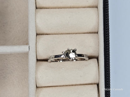 Bague raffinée en argent sterling 925 avec une délicate pierre précieuse en pyrite brute – Design élégamment réglable
