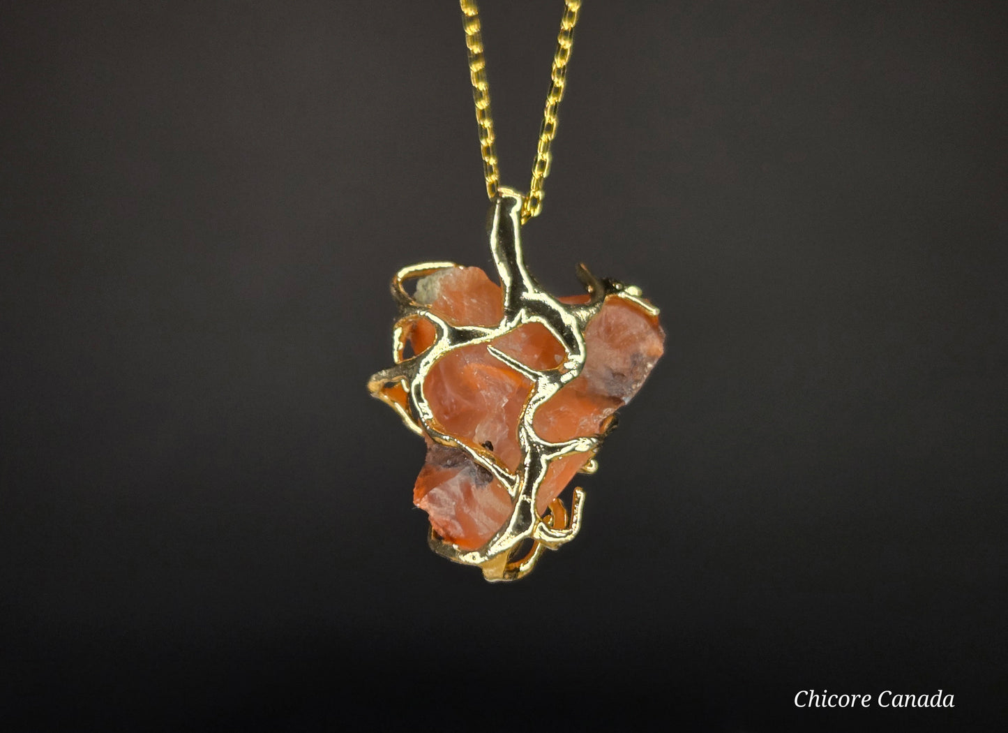 Raw Carnelian Necklace - Natural Stone, Refined Power