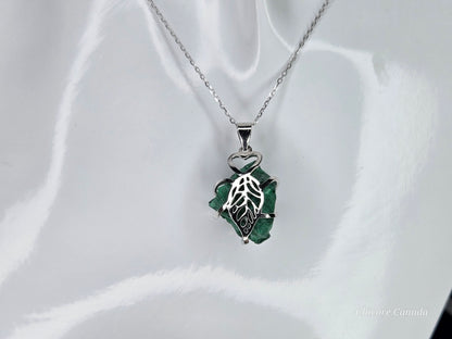 Raw Malachite Pendant Necklace – Handmade Luxury with 925 Sterling Silver Adjustable Chain