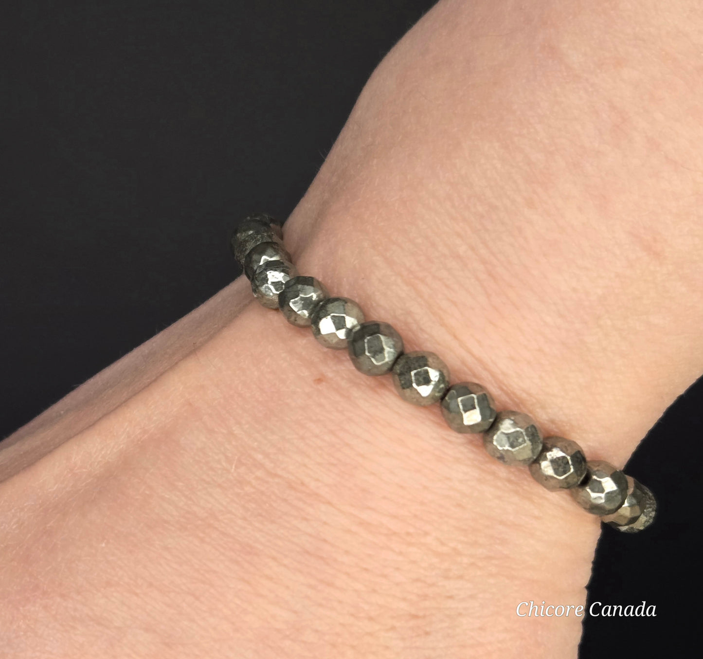 Chic Sophistication in Natural Stone - Faceted Pyrite Luxury Bracelet