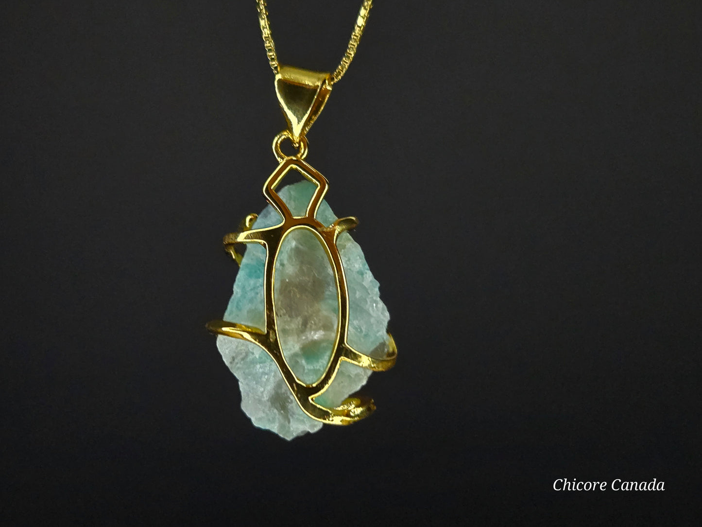 Artisan Raw Amazonite Necklace – Crafted with 925 Sterling Silver Grace