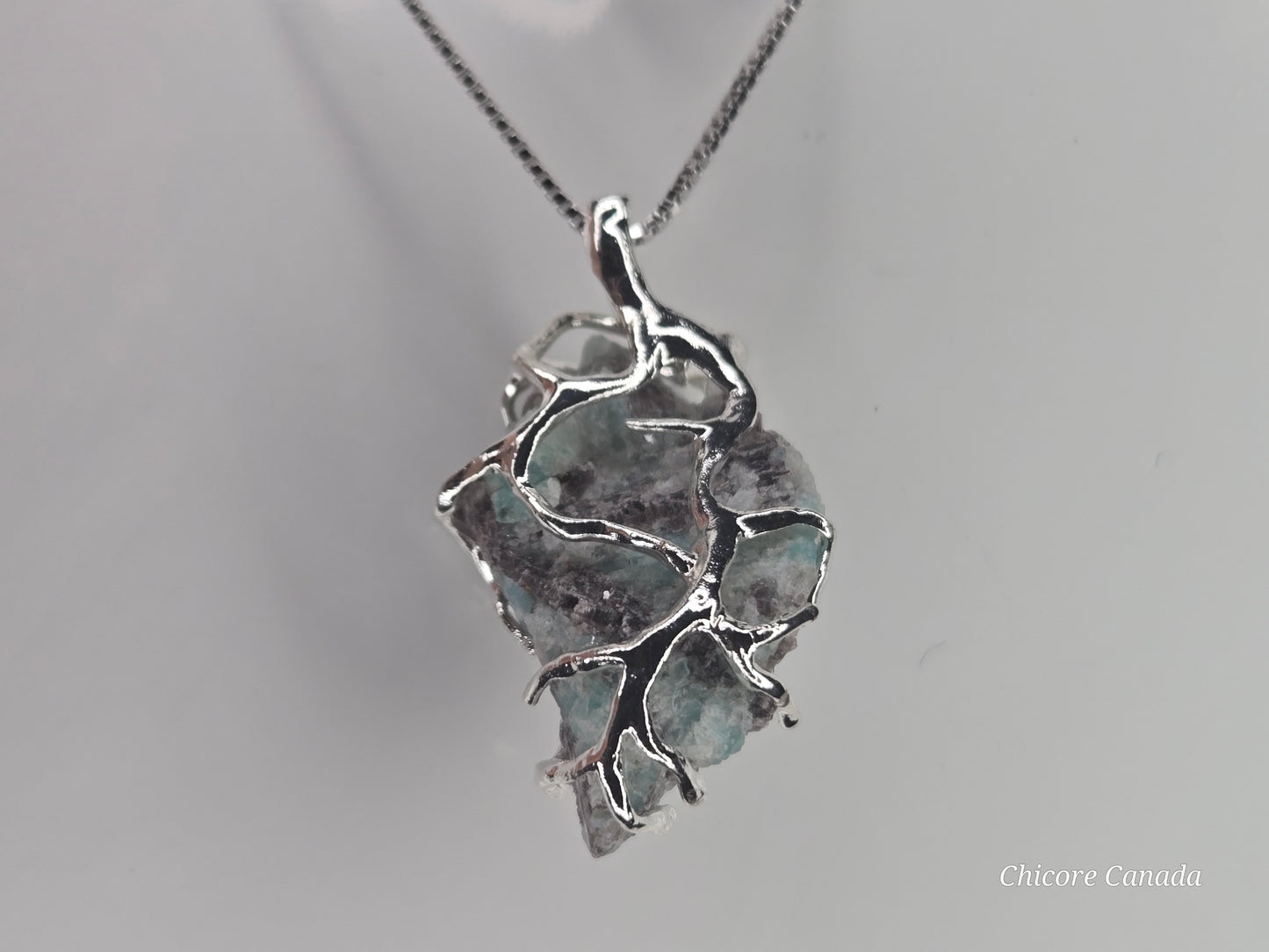 The Amazonite Talisman Necklace with 925 Sterling Silver Adjustable Necklace