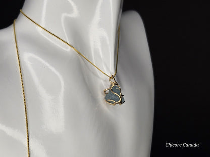 Aquamarine Pendant Necklace in 925 Sterling Silver. Elegant, Adjustable & Timeless