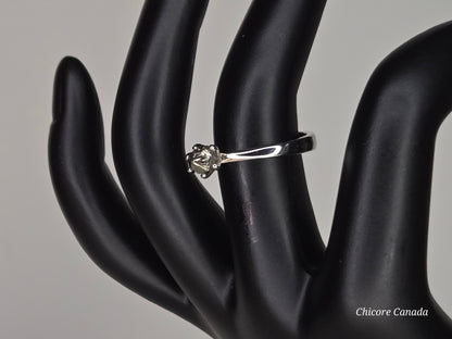 Bague raffinée en argent sterling 925 avec une délicate pierre précieuse en pyrite brute – Design élégamment réglable