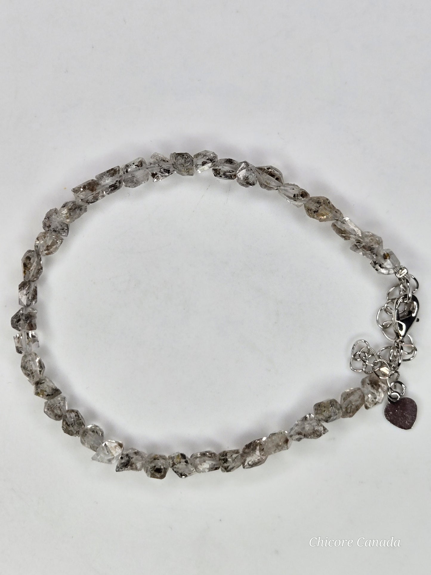 Adjustable Delicate Herkimer Diamonds Raw Bracelet