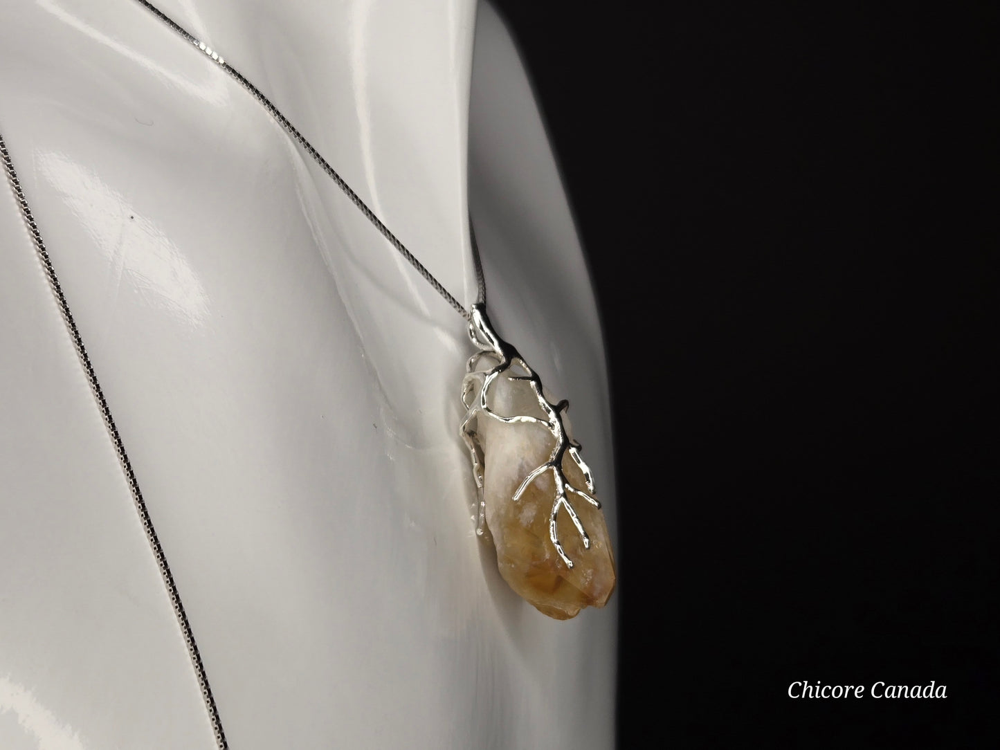 Brazilian Citrine Pendant – Sterling Elegance