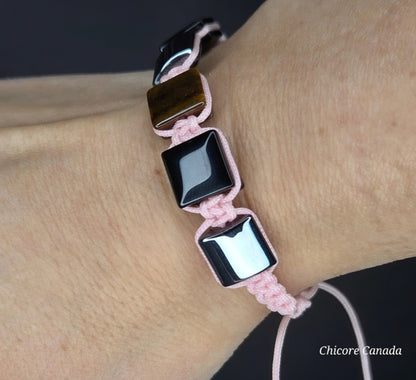 Triple Power Protection Bracelet – Obsidian, Hematite & Tiger’s Eye Energy Shield