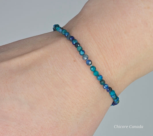 Blue Muse - Dainty Faceted Blue Apatite Bracelet