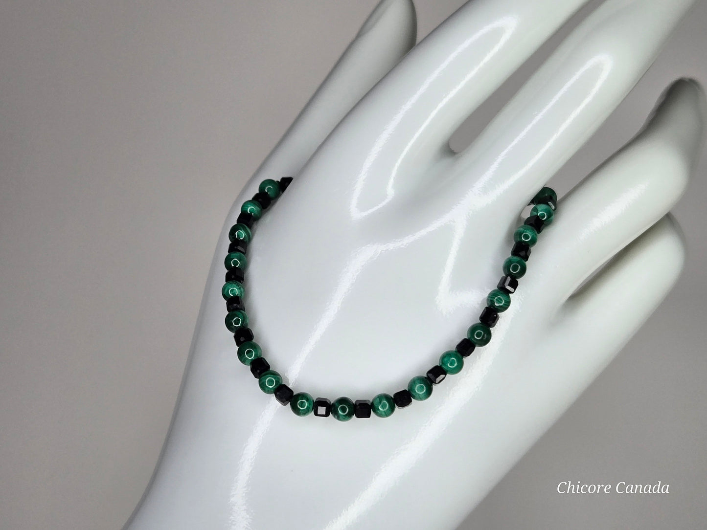Malachite & Black Tourmaline Bracelet – Handcrafted Shield for the Soul