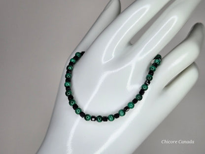 Malachite & Black Tourmaline Bracelet – Handcrafted Shield for the Soul