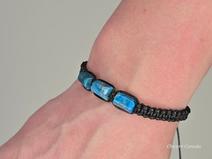 Blue Apatite Bracelet for Him - A Refined Fusion of Focus, Confidence & Purpose