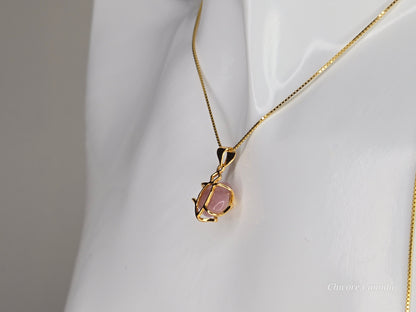 Exquisite Rose Quartz Pendant in 925 Sterling Silver – A Timeless Symbol of Elegance
