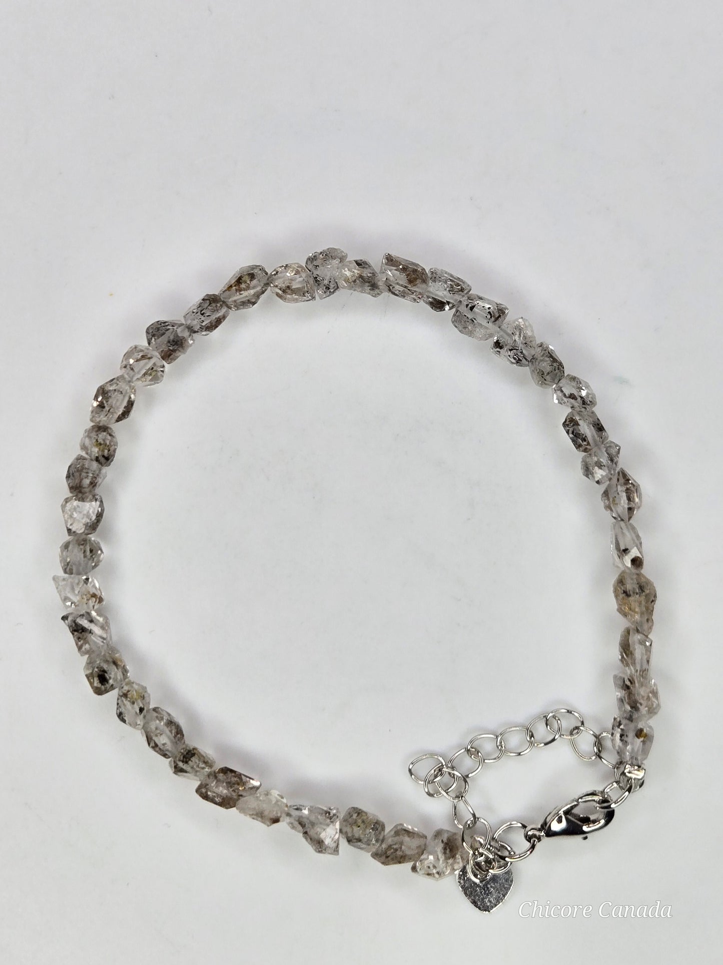 Adjustable Delicate Herkimer Diamonds Raw Bracelet