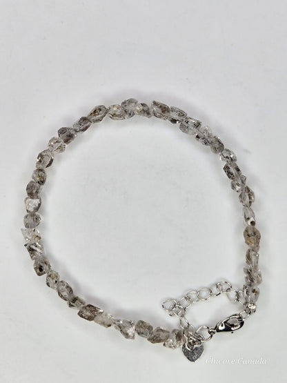 Adjustable Delicate Herkimer Diamonds Raw Bracelet
