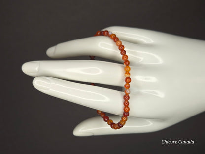 Dainty Carnelian Beaded Bracelet – A Bold Spark of Confidence and Creativity