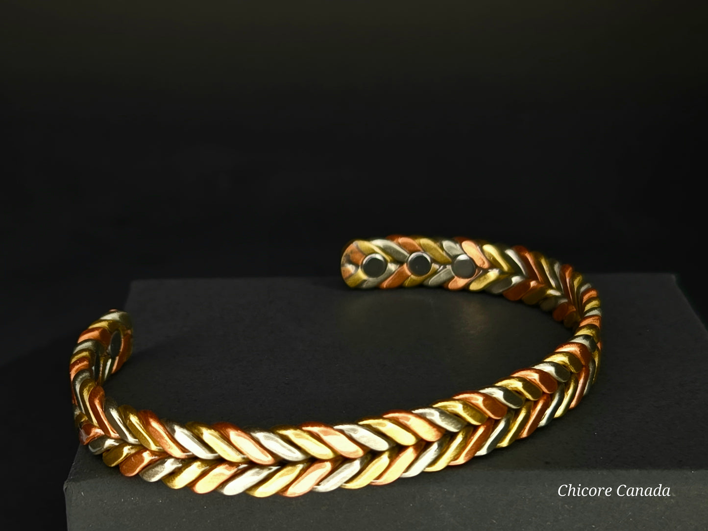 Three Color Copper Adjustable Magnetic Bracelet