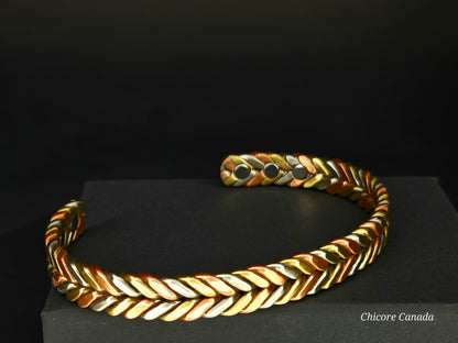 Three Color Copper Adjustable Magnetic Bracelet