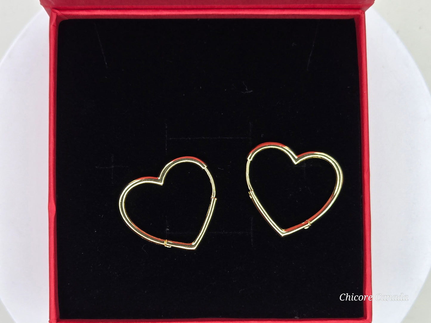 Sterling Silver Heart-Shaped Hoop Earrings – Elegant & Timeless