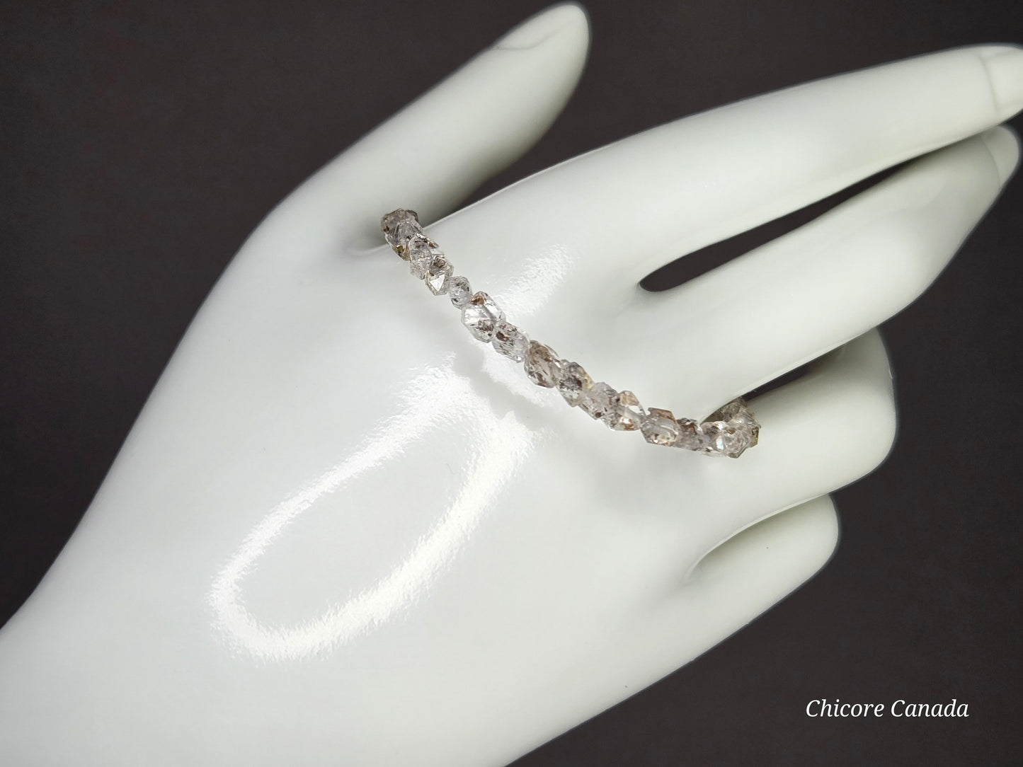Adjustable Delicate Herkimer Diamonds Raw Bracelet