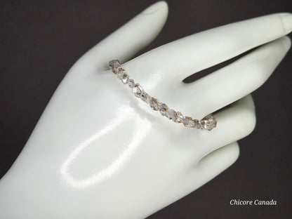 Adjustable Delicate Herkimer Diamonds Raw Bracelet