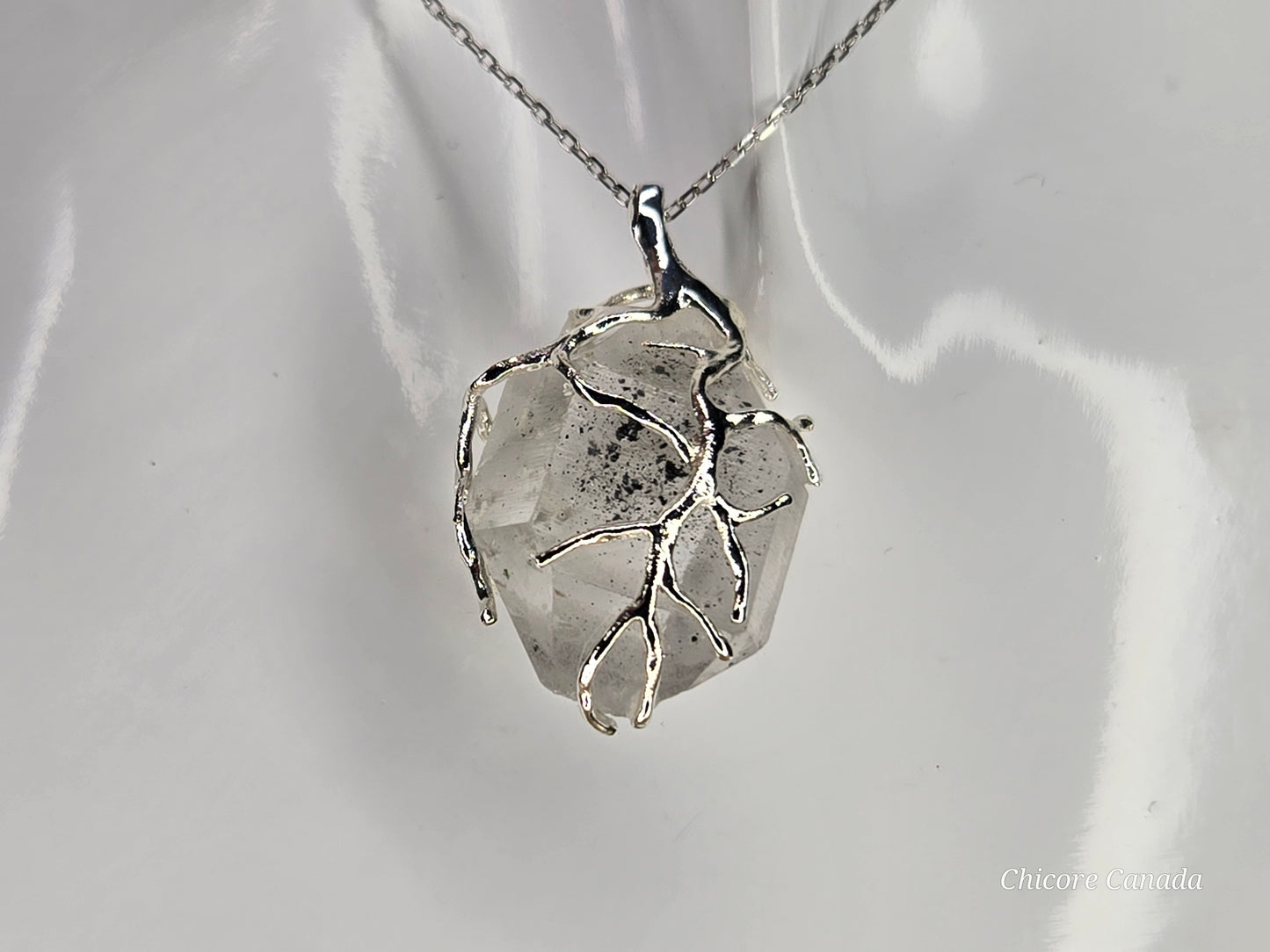 AAA Herkimer Diamond Pendant with Adjustable Necklace