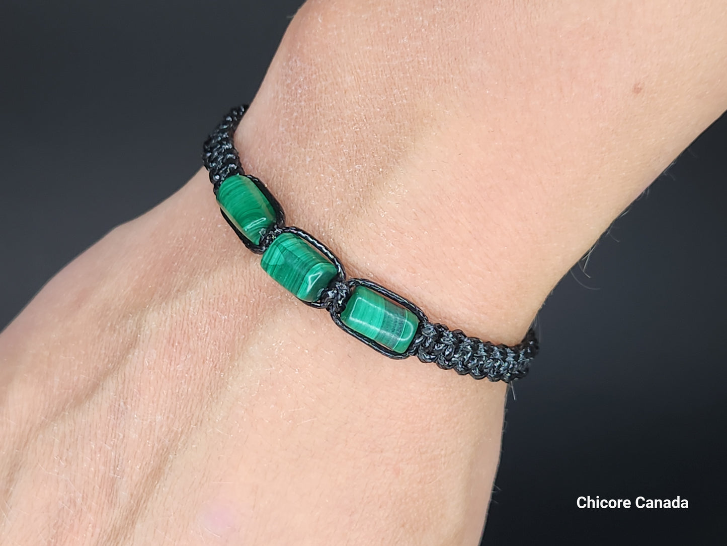 Bracelet élégant en malachite verte
