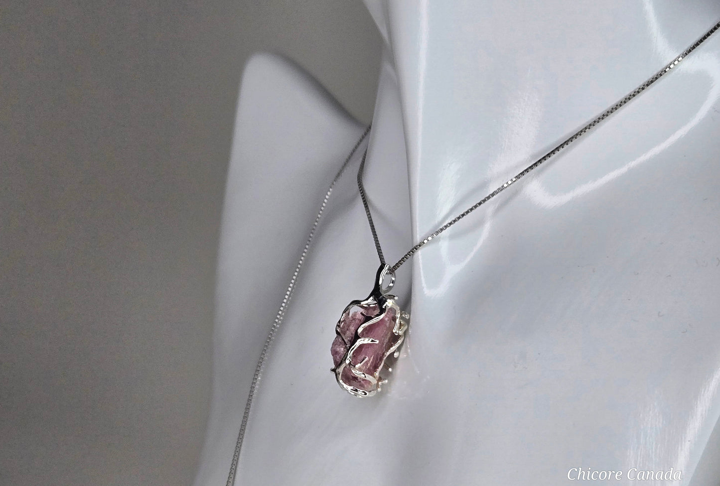 Delicate Raw Pink Tourmaline Necklace – Adjustable Handmade Crystal Pendant