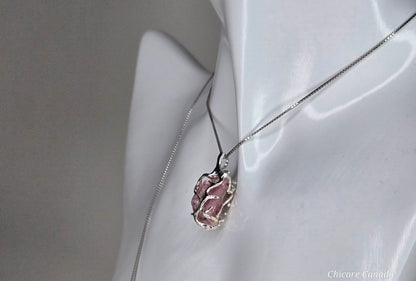 Delicate Raw Pink Tourmaline Necklace – Adjustable Handmade Crystal Pendant