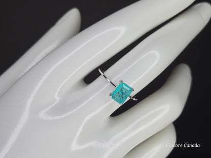 Caribbean Light: Delicate Sterling Silver Paraiba Tourmaline Ring