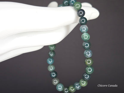 Enchanted Forest — Handmade Natural Moss Agate Bracelet of Tranquility and Growth