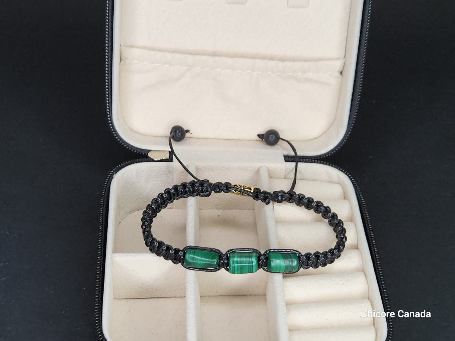Bracelet élégant en malachite verte