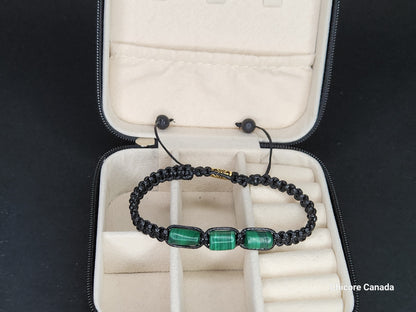 Bracelet élégant en malachite verte