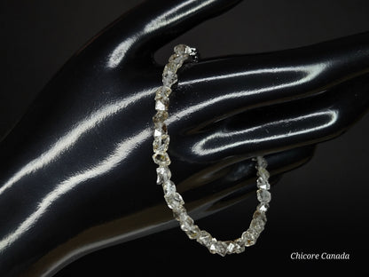 Adjustable Delicate Herkimer Diamonds Raw Bracelet