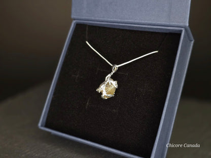 Collier pendentif en pierre de lune naturelle fait main exquis – une touche d’élégance intemporelle