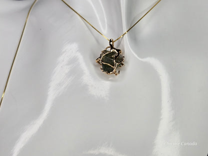 Moss Agate Pendant Necklace – Handcrafted with Adjustable 925 Sterling Silver