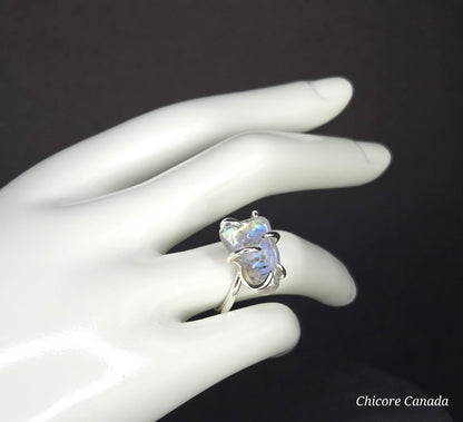 Adjustable Moonstone Ring – Silver Tone