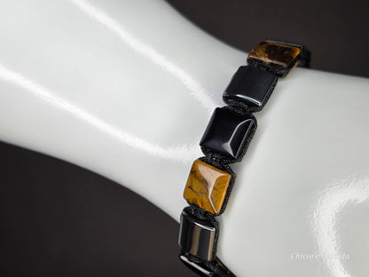 A Triple Power Protection Bracelet – Obsidian, Hematite & Tiger’s Eye Energy Shield